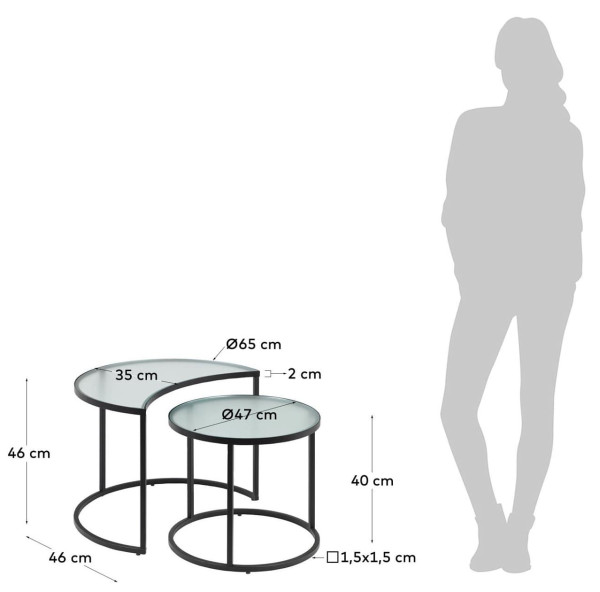 Набір із 2-х кавових столів La Forma Bast CC1831C07-8