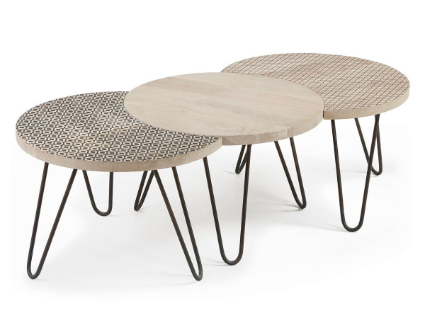 Набір із 3-х кавових столів La Forma HOSS AA0894M46-0