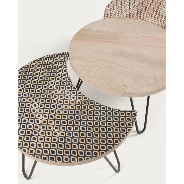 Набір із 3-х кавових столів La Forma HOSS AA0894M46-2