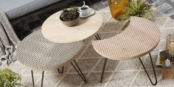 Набір із 3-х кавових столів La Forma HOSS AA0894M46-3