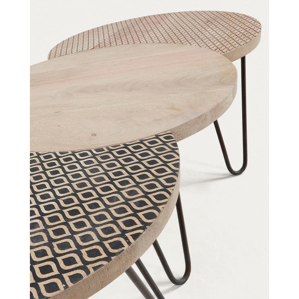 Набір із 3-х кавових столів La Forma HOSS AA0894M46-4