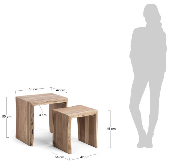 Набір із 2-х кавових столів La Forma KAIRY CC0474M43-5