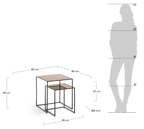 Набір із 2-х кавових столів La Forma Sute CC0671R01-9