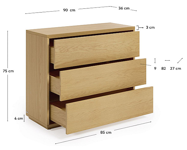 Комод с 3 ящиками La Forma ABILEN M0400008MM40-5