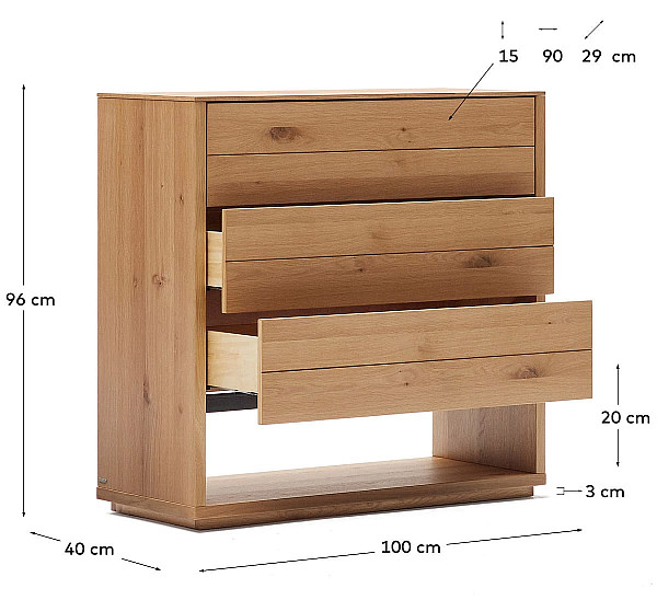Комод с 3 ящиками La Forma ALGUEMA M0400010MM40-8