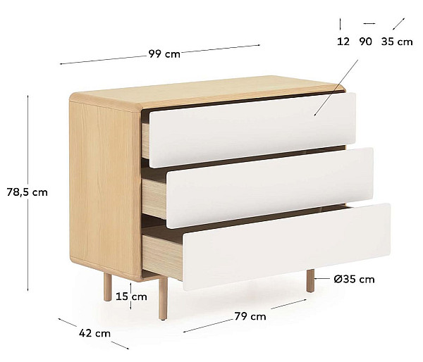 Комод с 3 ящиками La Forma ANIELLE YG0130M46-9