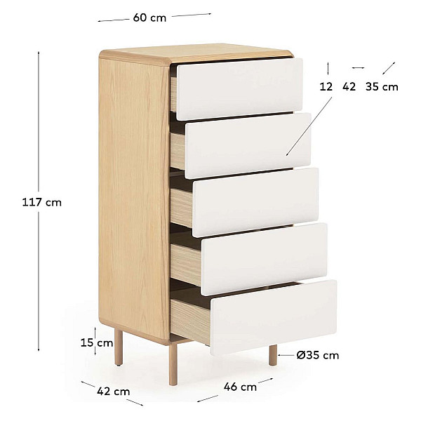 Комод с 5 ящиками La Forma ANIELLE YG0134M46-7
