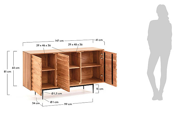 Комод 3-х дверный La Forma DELSIE CC1129M46-17
