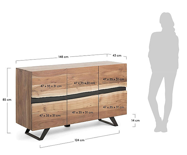 Комод 4-х дверный La Forma IRVIN CC0470M43-9