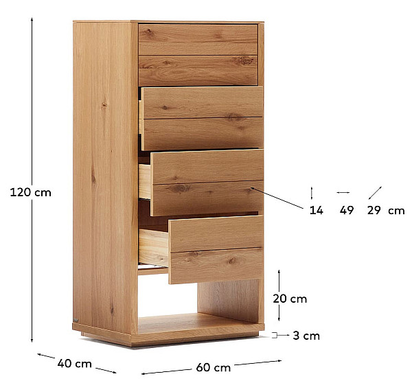 Комод с 4 ящиками La Forma ALGUEMA M0400011MM40-9