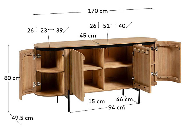 Комод 4-х дверный La Forma LICIA AA5637M46-16