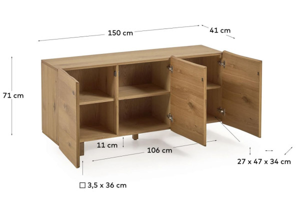 Комод 3-х дверный La Forma RASHA IT0082M46-13