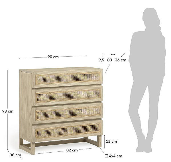 Комод с 4 ящиками La Forma REXIT CC2251FN46-7
