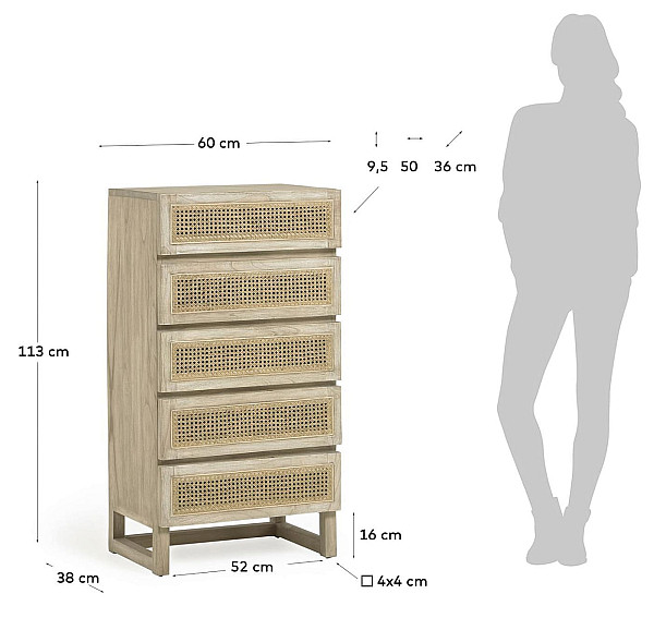 Комод с 5 ящиками La Forma REXIT CC2252FN46-6