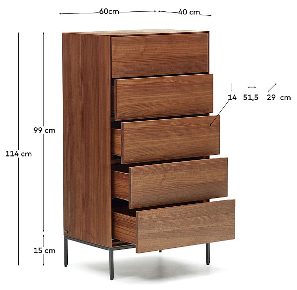 Комод с 5 ящиками La Forma VEDRANA M0400012MM41-8