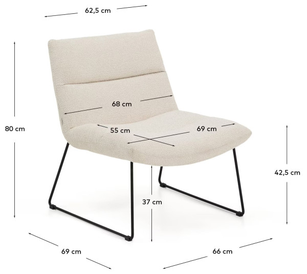 Кресло La Forma ASEN S00117FA12 Бежевый-9