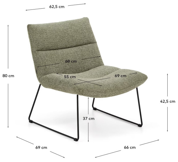 Кресло La Forma ASEN S00117FA20 Зеленый-9
