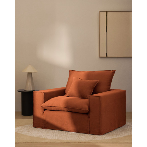 Мягкое кресло La Forma Anarela S83712AV59 Терракотовый (130 см)-1