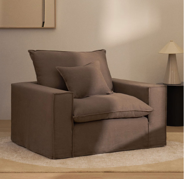 Мягкое кресло La Forma Anarela S83712AV85 Taupe (130 см)-0