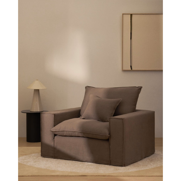 Мягкое кресло La Forma Anarela S83712AV85 Taupe (130 см)-1