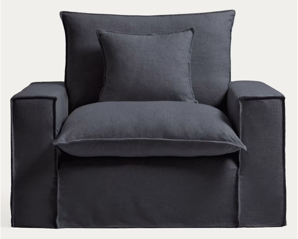 М'яке крісло La Forma Anarela S83712IB15 Темно-сірий (130 см)-2