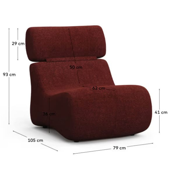 Крісло La Forma Club S44210AT34 Бордовий-7