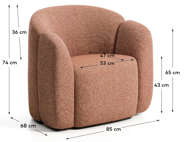 Мягкое кресло La Forma Corvena S00210FA59 Терракотовый шенилл-11