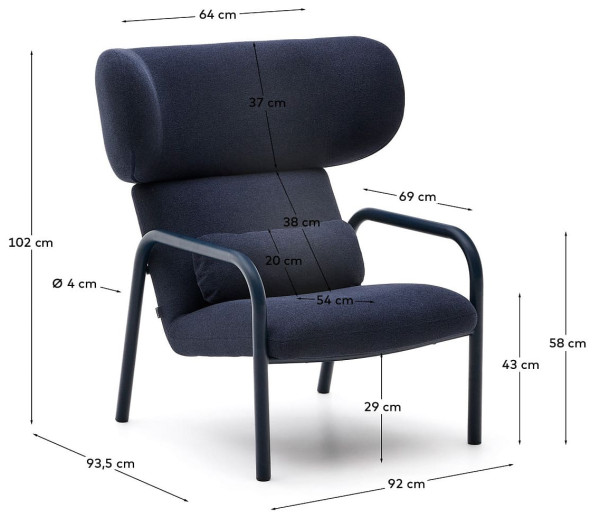 Крісло La Forma Inari S00067AU25 Синій-10