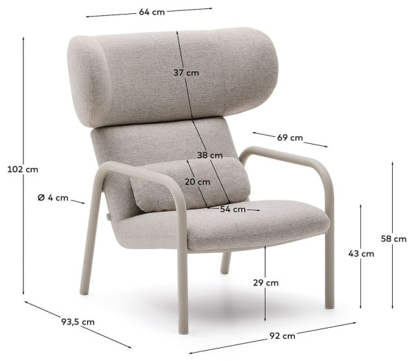 Кресло La Forma Inari S00010BB11 Бежевый-14