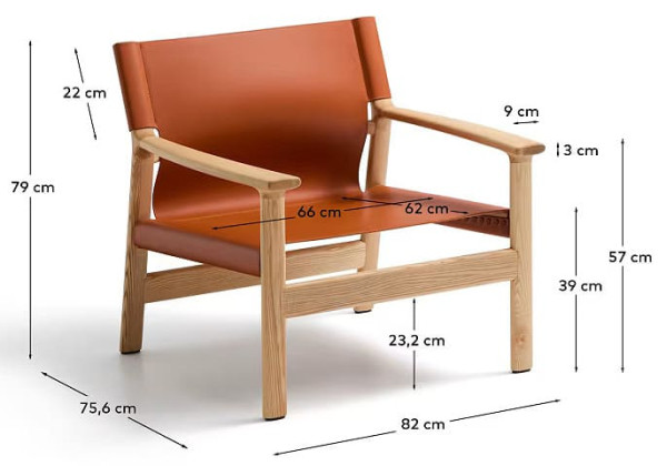 Крісло La Forma Jan C00128LE13 Світло-коричневий-13