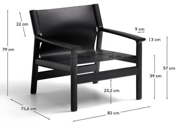 Крісло La Forma Jan C00131LE01 Чорний-11