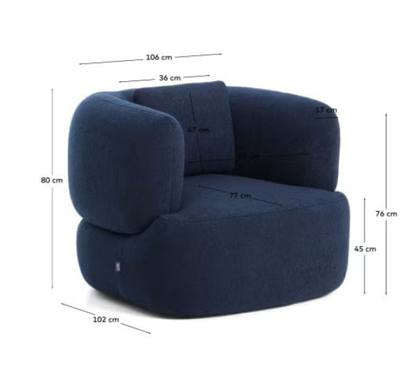 Крісло поворотне La Forma MARTINA S83111HI25 Синій-11