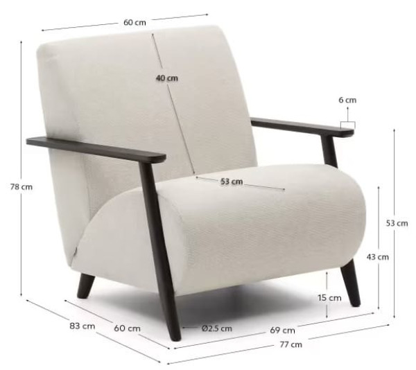 Крісло La Forma Meghan S51611TB12 Перлинний-10