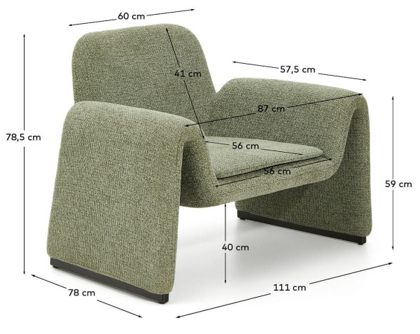 Крісло La Forma Melvia S00069JJ06 Зелений-10