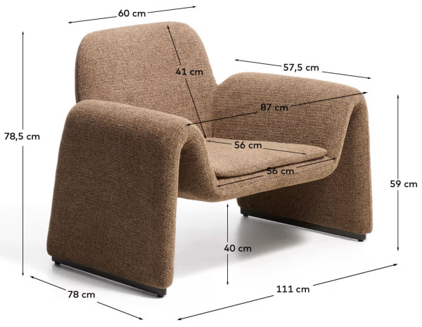 Кресло La Forma Melvia S00069JJ09 Коричневый-11