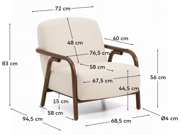 Кресло La Forma SYLO C00204FA12 Бежевый-13