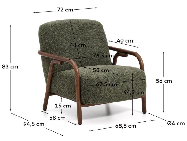 Кресло La Forma SYLO C00204FA19 Зеленый-11