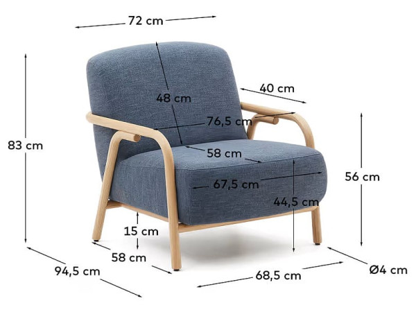 Кресло La Forma SYLO S0900060FG25 Синий-11
