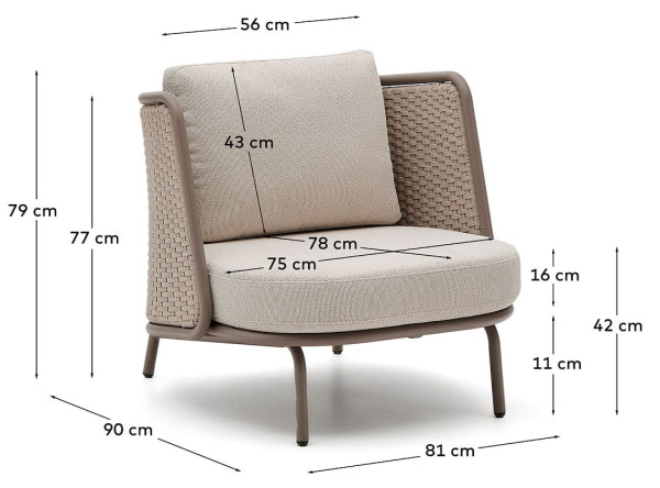 Кресло La Forma Sedalis O00096RO39 Серо-коричневый-12