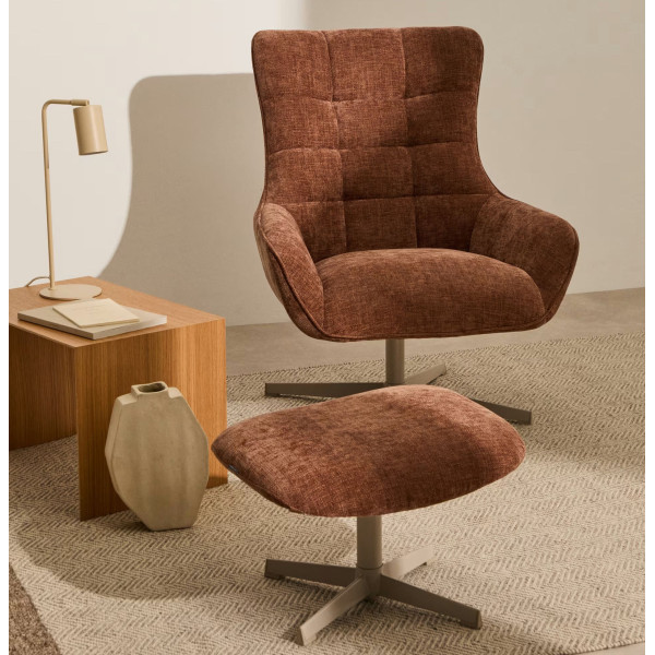 Кресло поворотное La Forma Teryl S0900093JO10 Светло-коричневый ткань синель-1