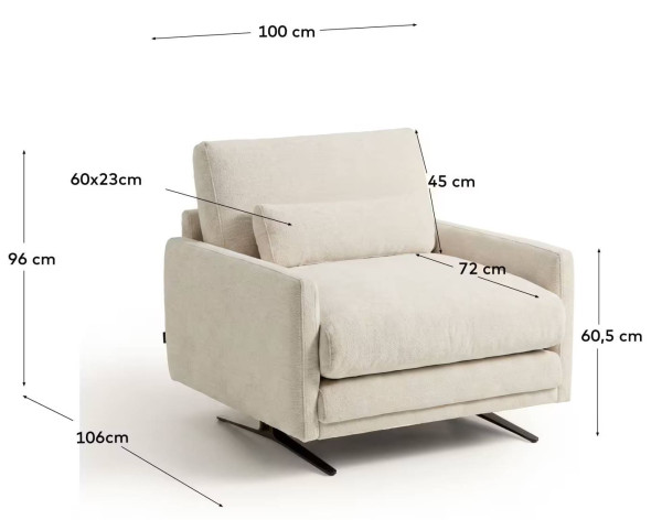 Кресло La Forma Veliro S81310EL39 Бежевый-9