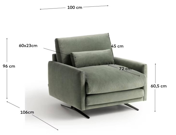 Кресло La Forma Veliro S81310ZF06 Зеленый-9