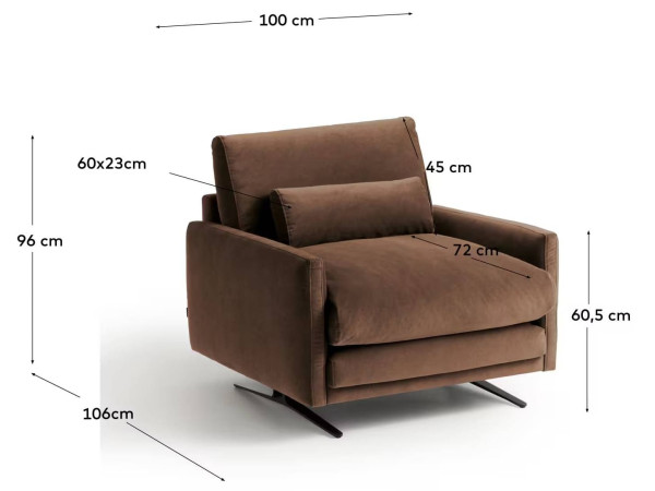 Кресло La Forma Veliro S81310ZF08 Коричневый-9