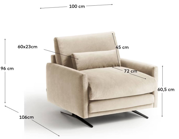 Крісло La Forma Veliro S81310ZF38 Перлиновий-9