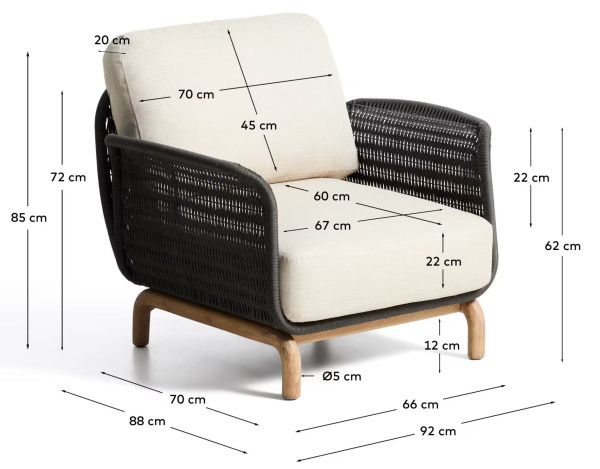 Крісло La Forma Alipa O00480RO15 Графіт-12