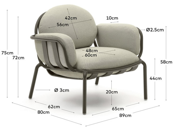 Крісло La Forma JONCOLS O1030010GP12 Зелений-8
