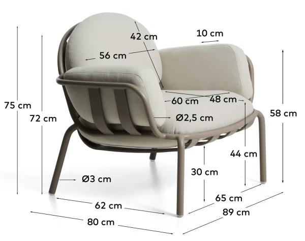 Кресло La Forma JONCOLS O1030012GP12 Taupe/бежевый-14