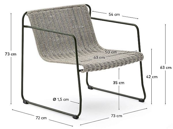 Кресло La Forma Maurina C00072RO14 Серый-14