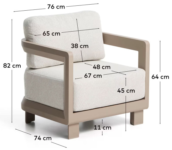 Садове крісло La Forma Nerano O00661FA12 Taupe/бежевий-16