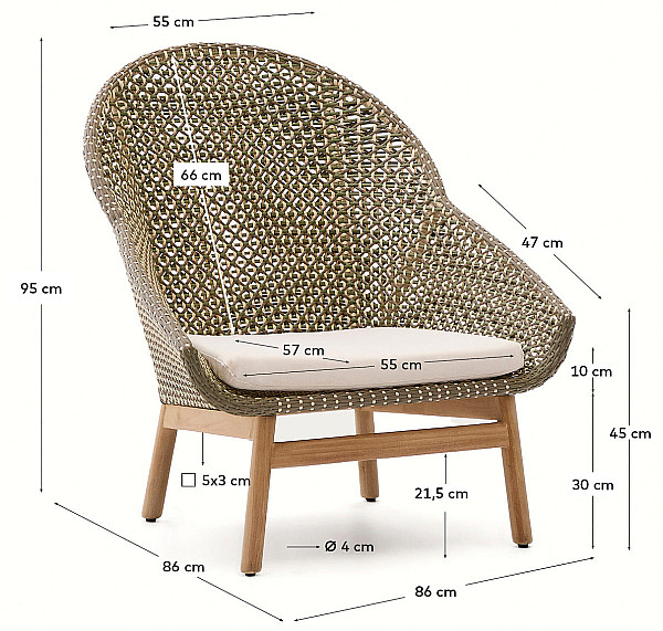 Кресло La Forma Olbia O00108NW06-12